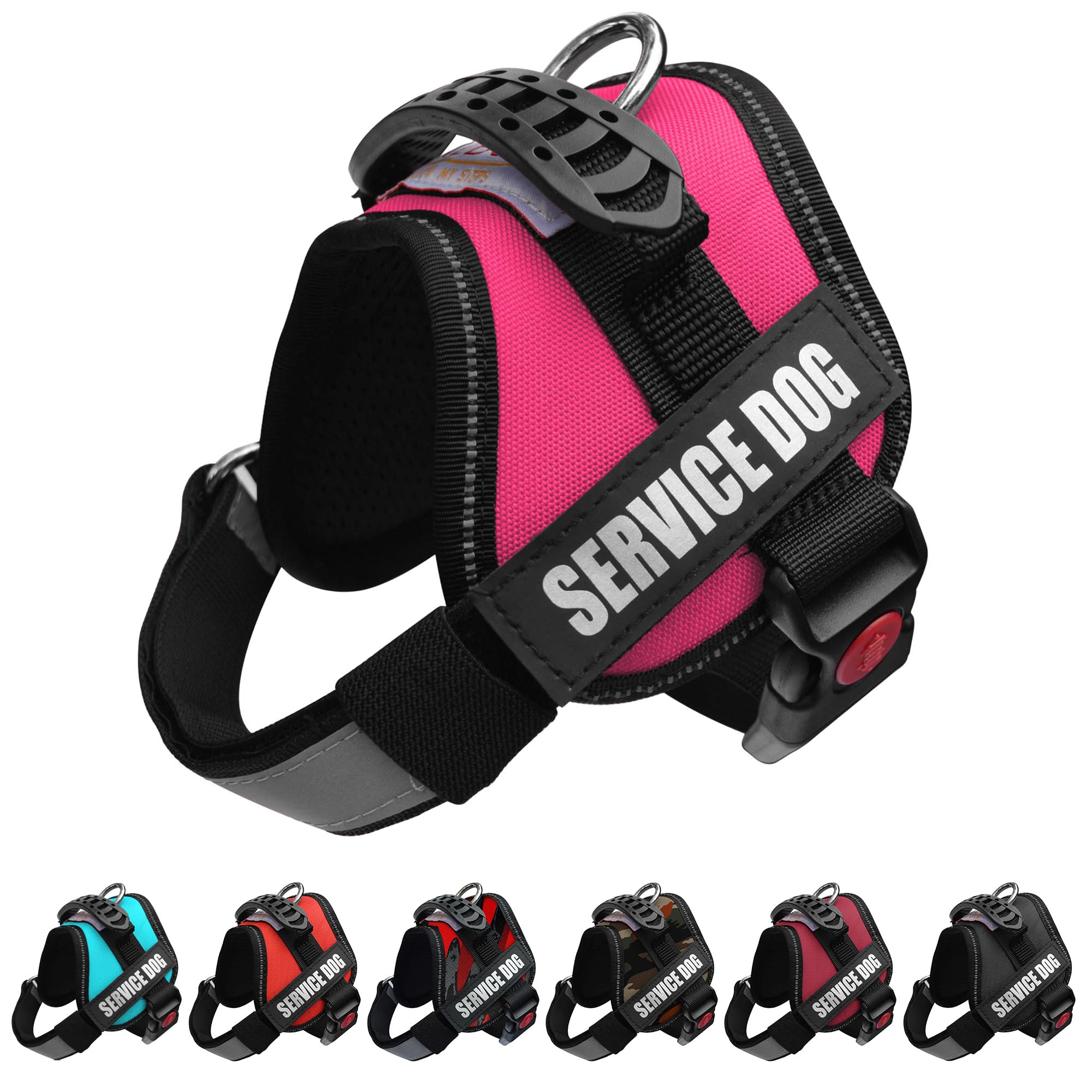 ALBCORP service dog vest with reflective trim for safer nighttime visibility