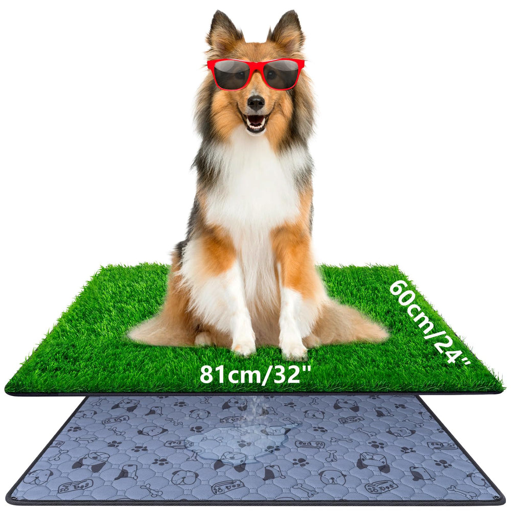 Alckijy pee pads with fake grass 32x24 for effective potty training indoors