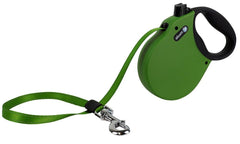 Alcott Adventure Retractable Leash 16ft neon belt with reflective stitching for safe dusk walks.