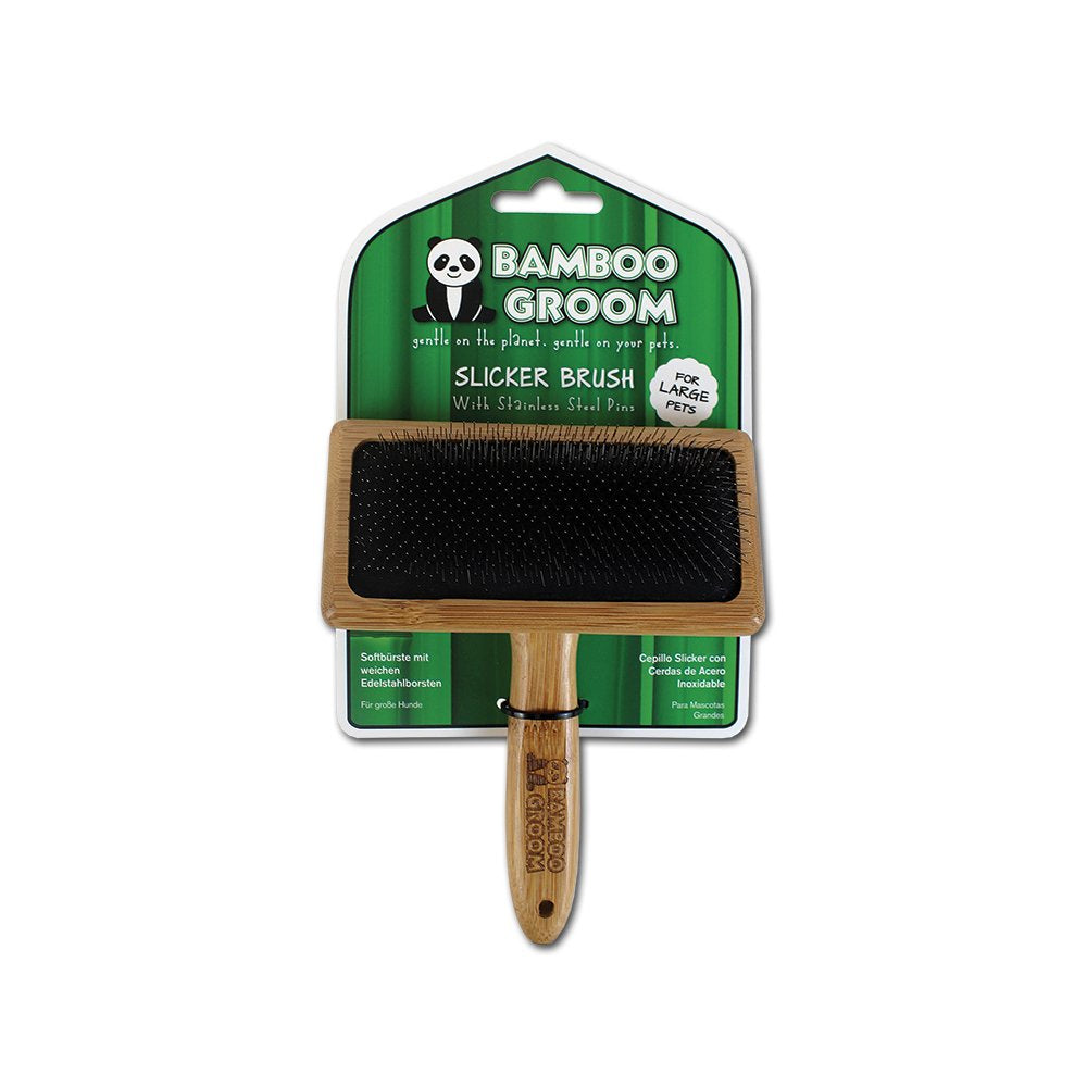 Alcott Cepillo Slicker Bamboo talla grande, ideal para pelajes grandes.