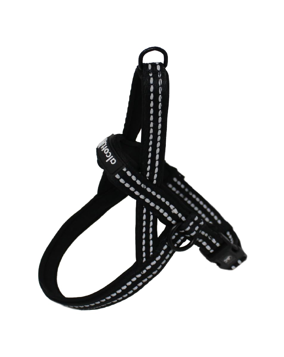 Alcott Norwegian Harness black large with padded comfort and reflective stitching for safer daily walks.
