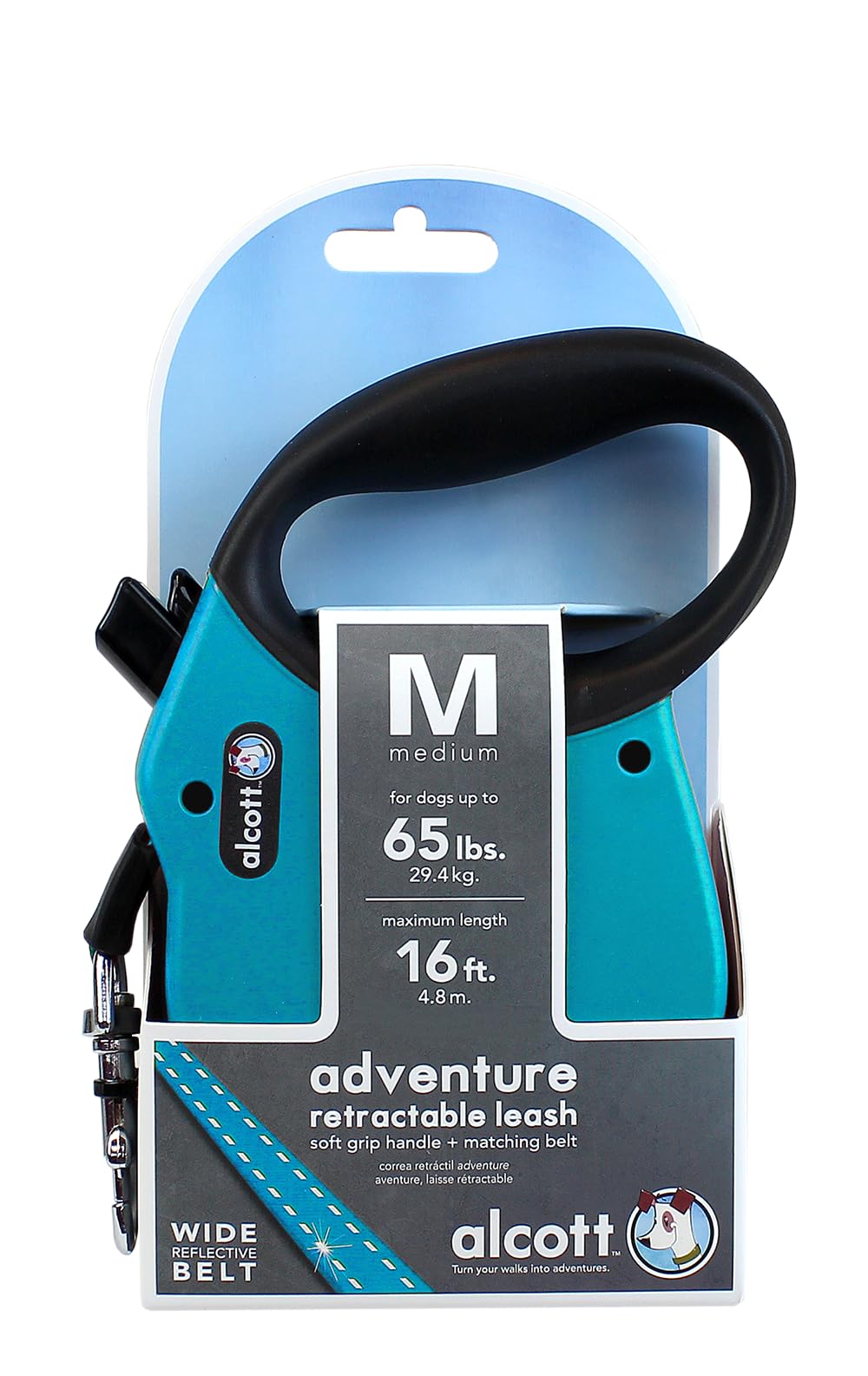 Alcott soft grip handle blue offers comfortable control on long walks