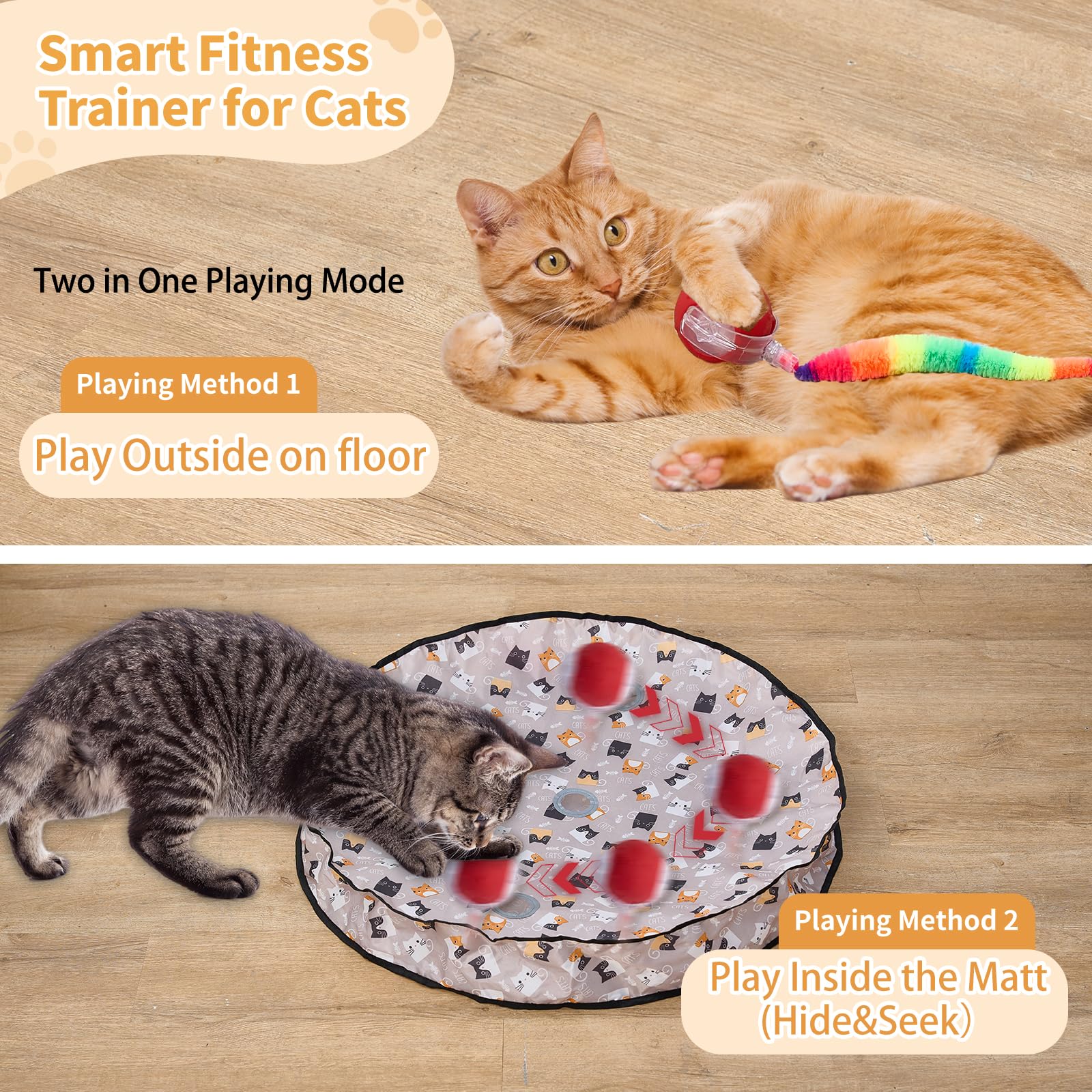 Aleena interactive cat toy durable pet-safe materials ensure safe playful hours