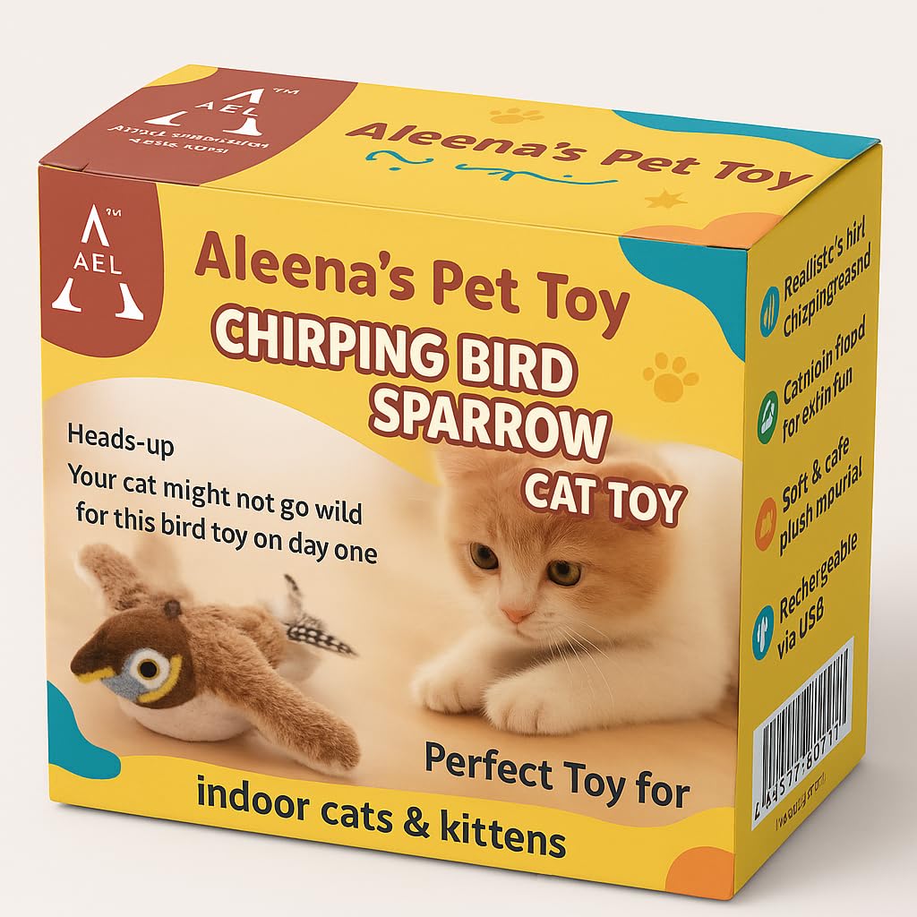 Aleena Sparrow large cat toy image showing suitable size for adult cats exercise.