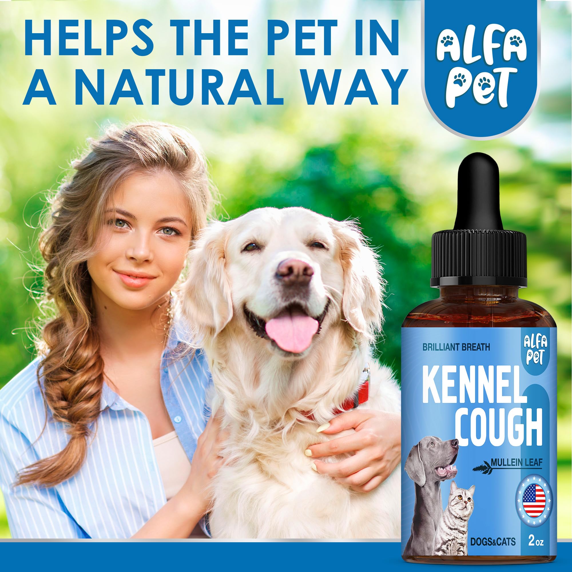 Alfa Pet gentle breath support during daily activities.