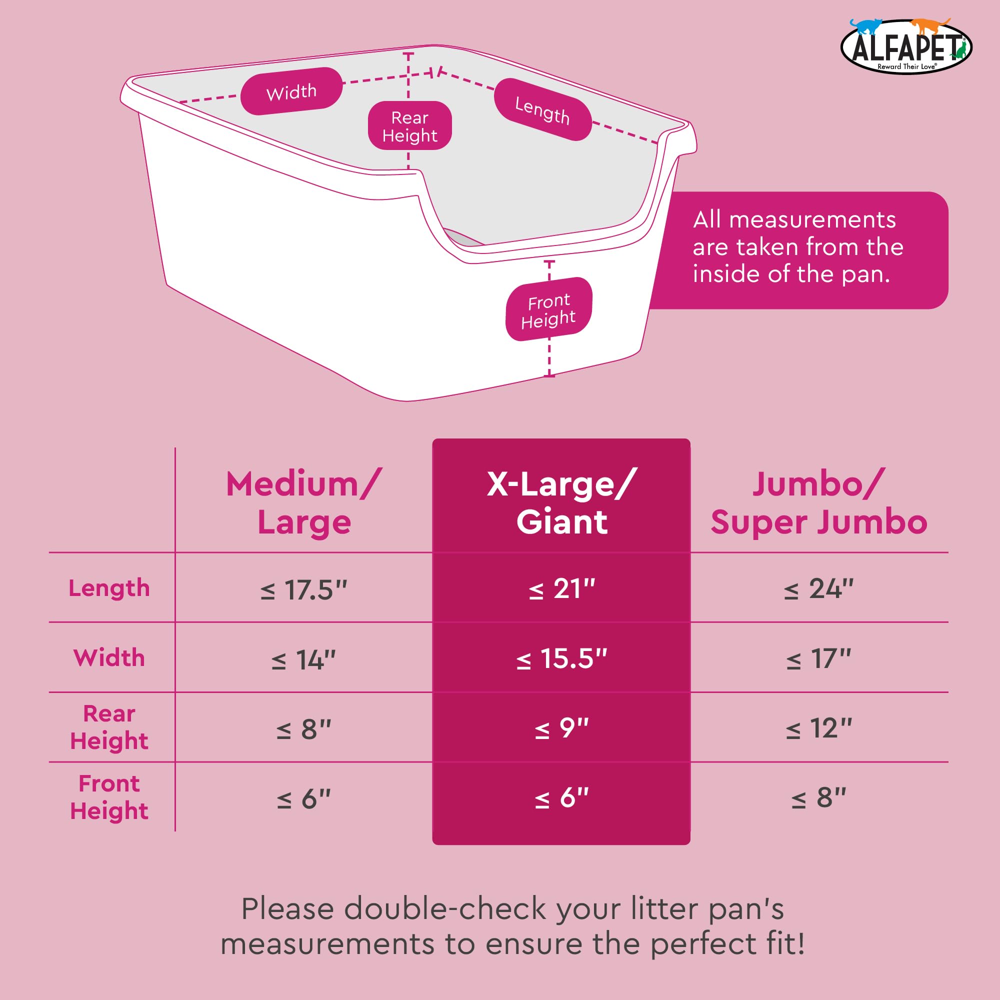 Alfapet disposal-friendly liners simplify bagging and tossing.