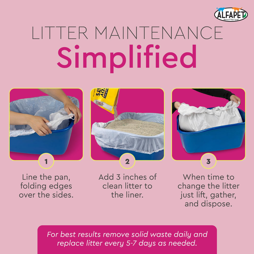 Alfapet liners reduce mess and spillage, making litter changes faster