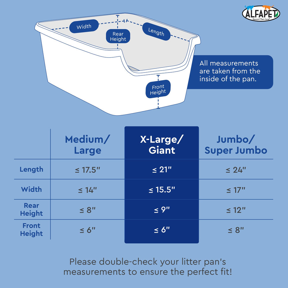 Alfapet Original Sifting Liners feature a rubber band for secure stacking.