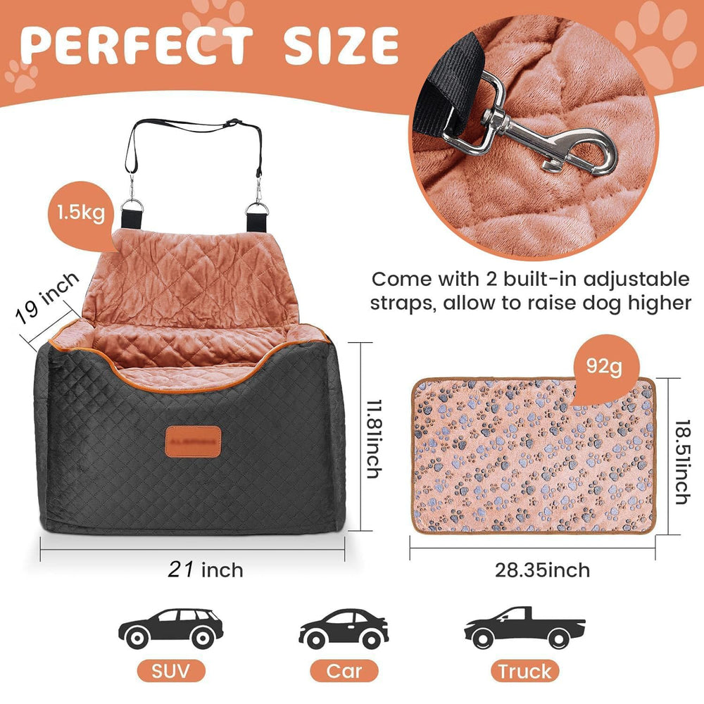 AlfaTok booster seat quick install with strap on headrest for front or back seat.
