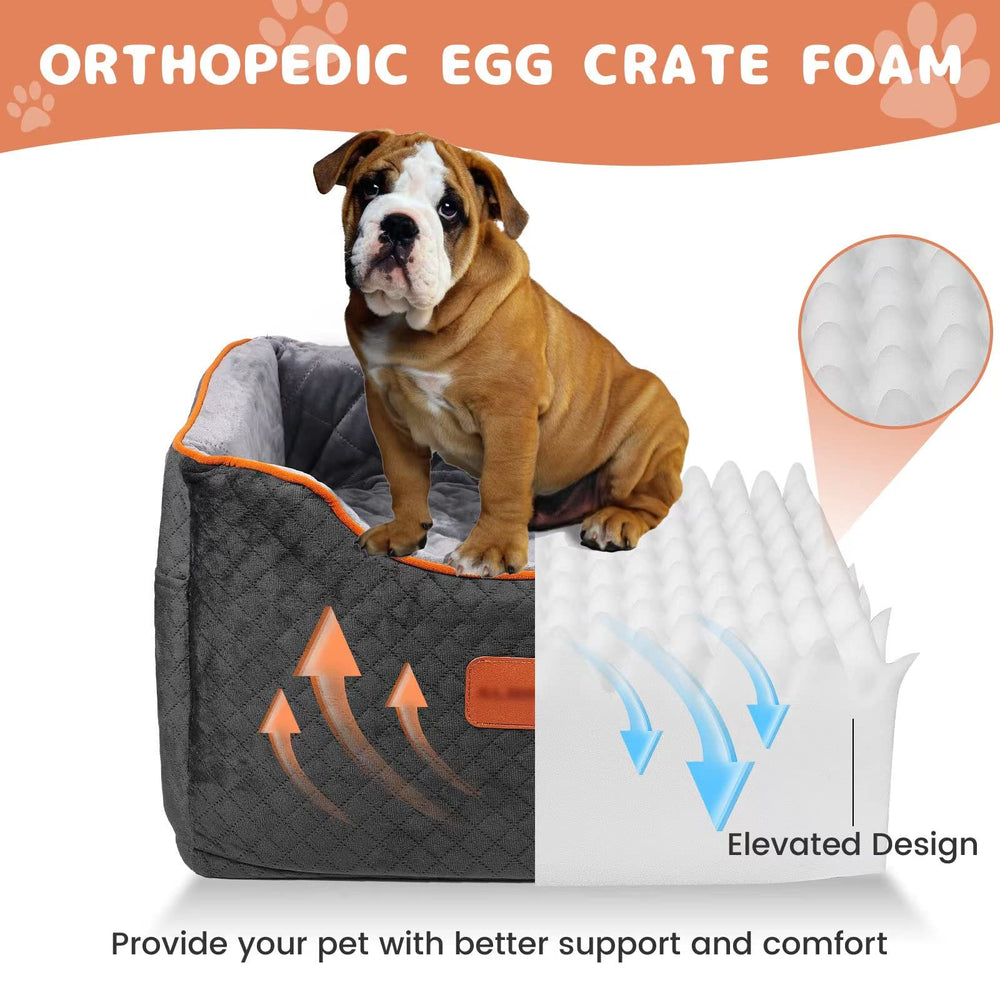 AlfaTok booster seat with velvet surface provides cozy rest for pets