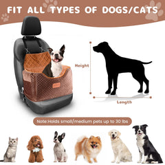 AlfaTok memory foam booster dog car seat velvet-cover closeup highlights luxurious sleeping surface