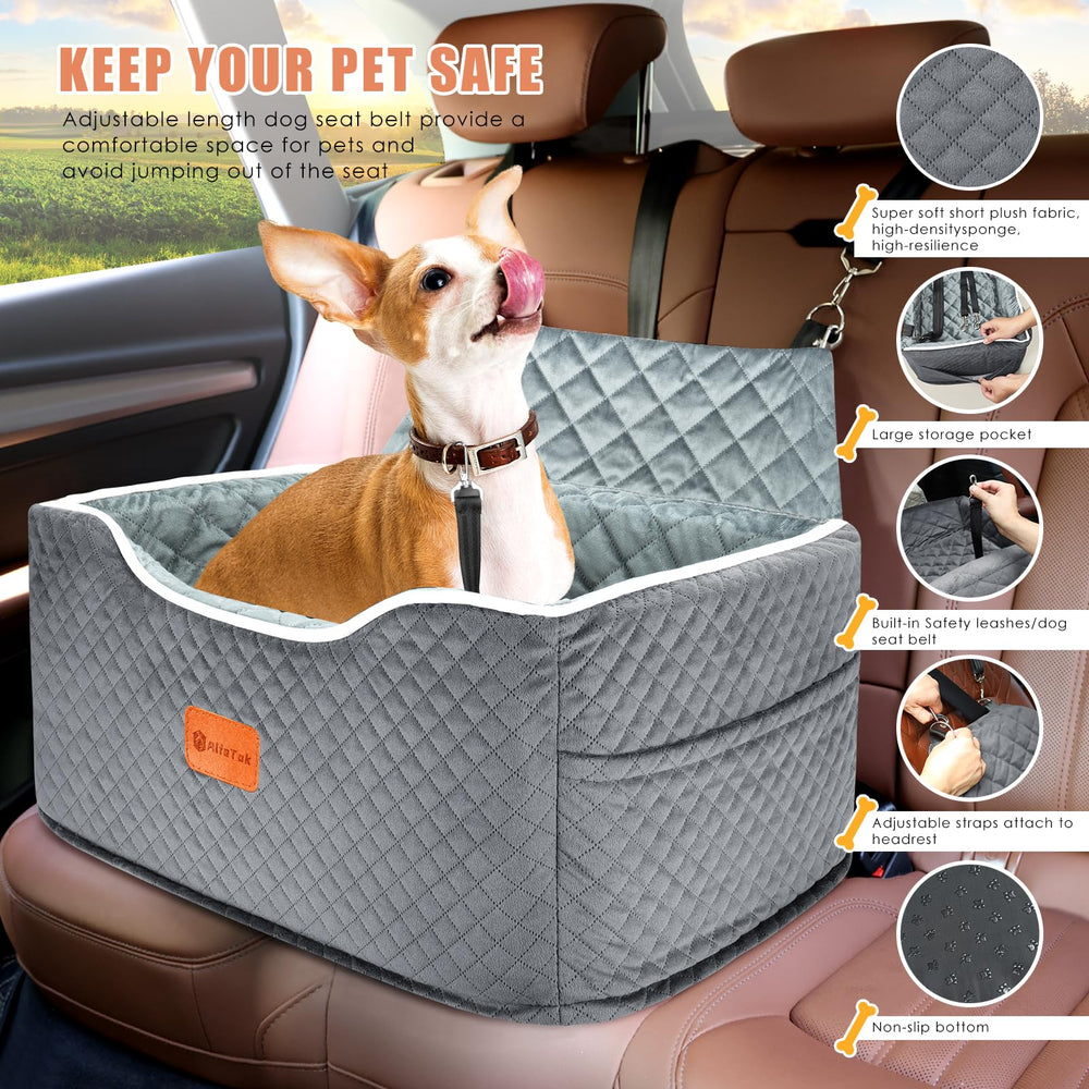 AlfaTok memory foam booster dog seat anti-slip bottom keeps seat stable