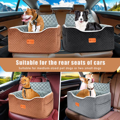 AlfaTok memory foam booster dog seat velvet cover close-up shows soft breathable fabric