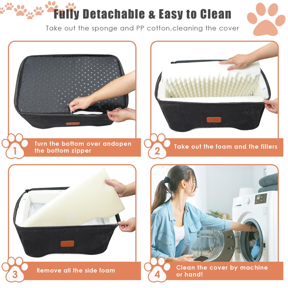 AlfaTok seat belt tether demonstrates added safety while keeping dog secured.