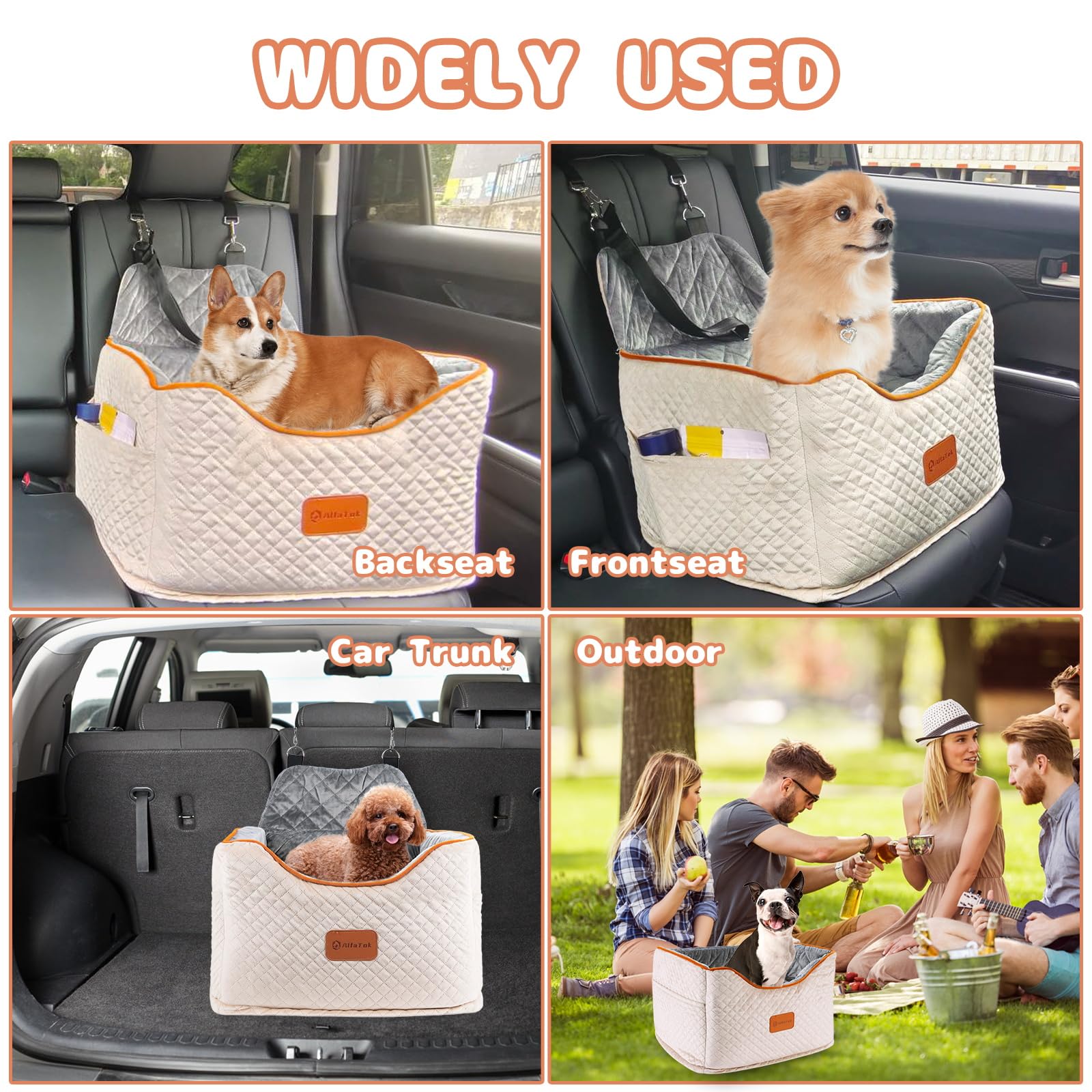 AlfaTok multi-function dog car seat usable at home and on the go