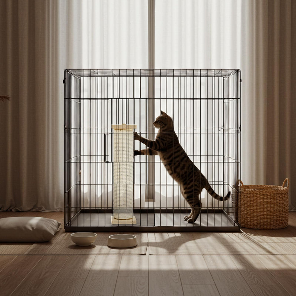 Aliceset 13-inch sisal post helps cats stretch, scratch, and climb within cages.