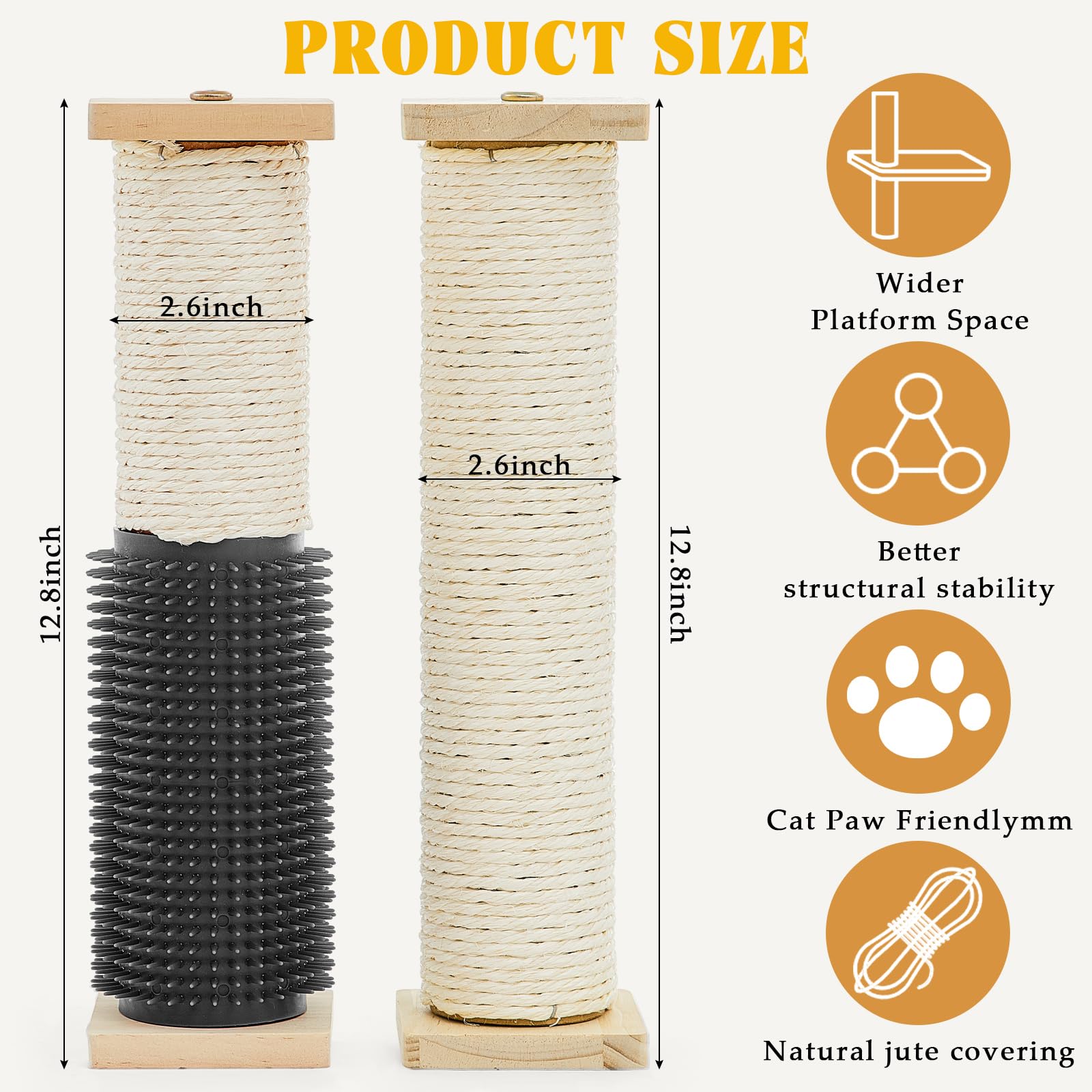 Aliceset 3-pack cat scratching posts outside cage offer climbing fun and furniture protection.
