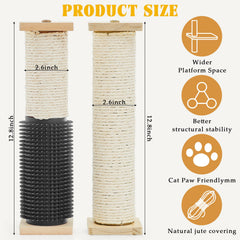 Aliceset 3-pack cat scratching posts outside cage offer climbing fun and furniture protection.