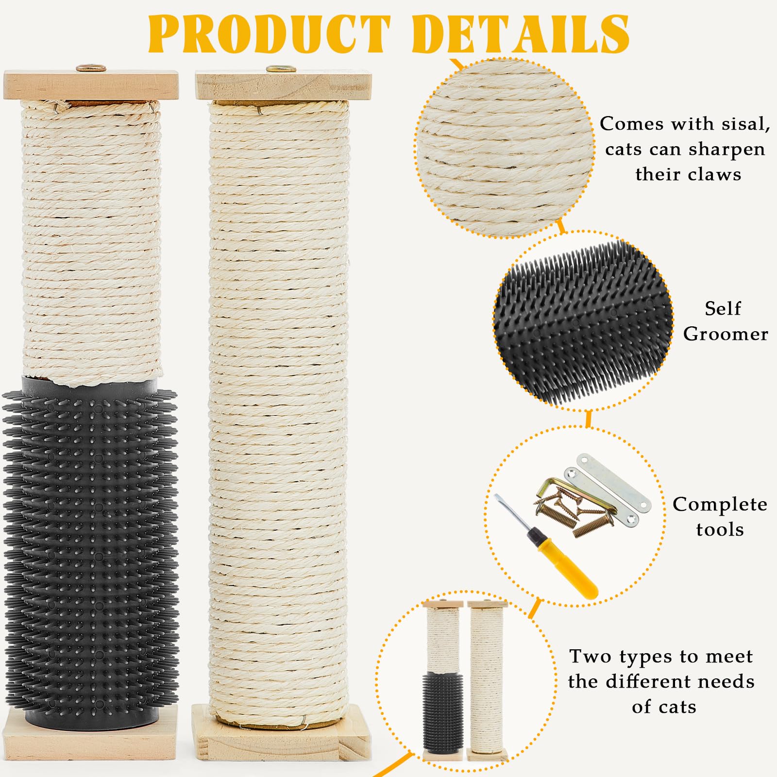 Aliceset wooden sisal detail highlights natural material for daily claw care.