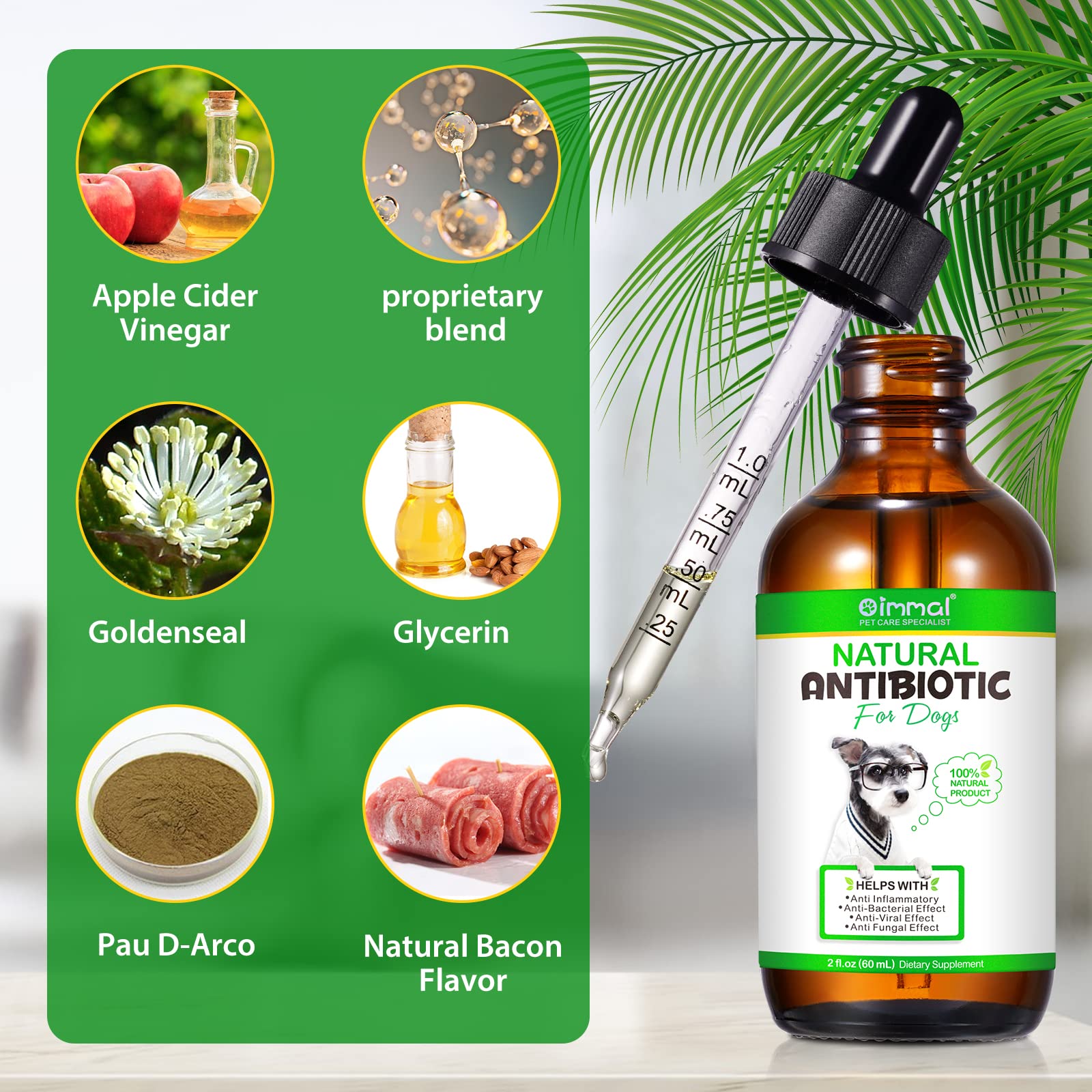 ALIVO antibiotics for dogs ingredient panel highlights safe herbal components