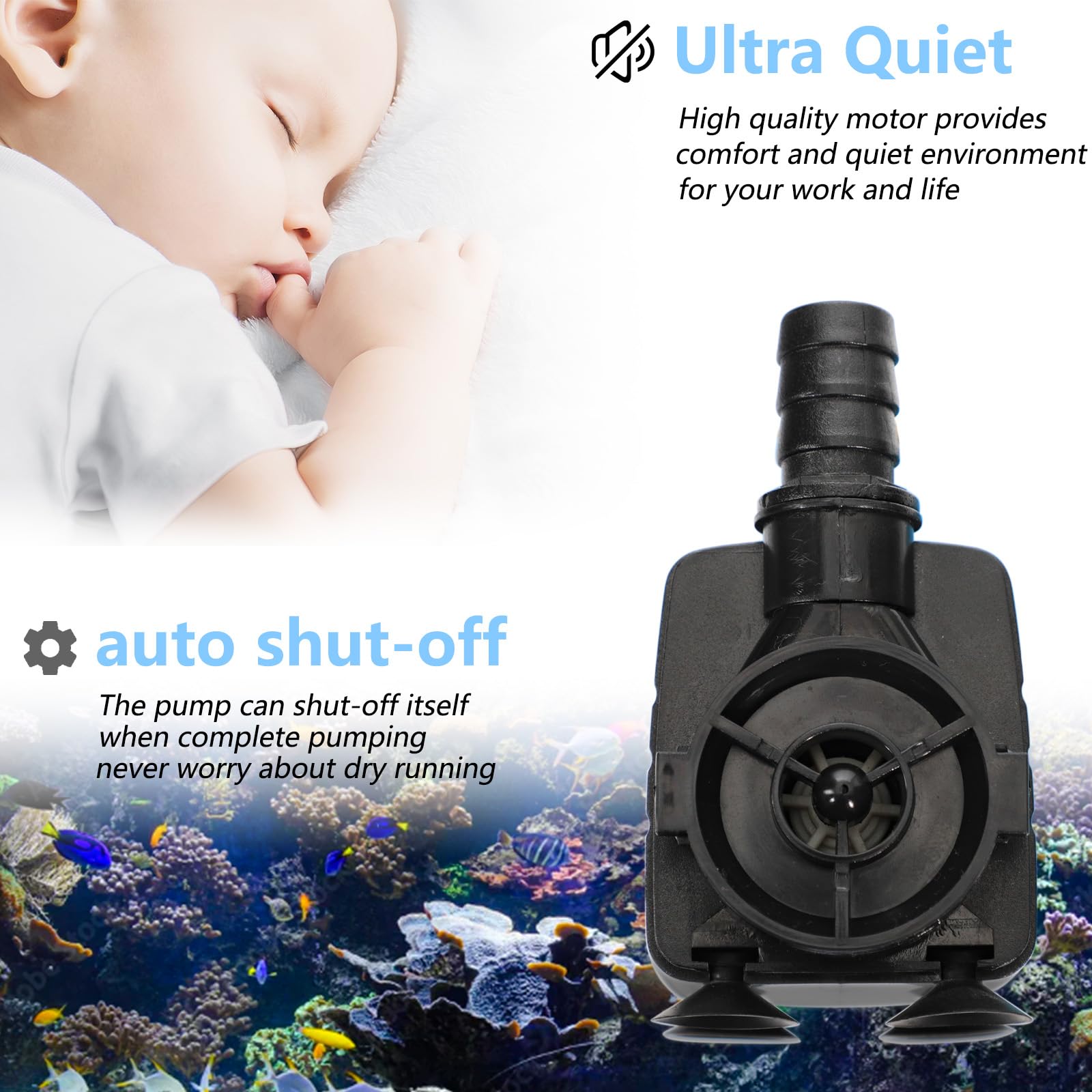 Alizzy 400GPH control knob view, shows adjustable flow for various water features.