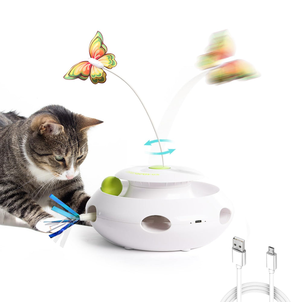 All For Paws 3-in-1 cat toy rolling-ball-track promotes active play and mental stimulation
