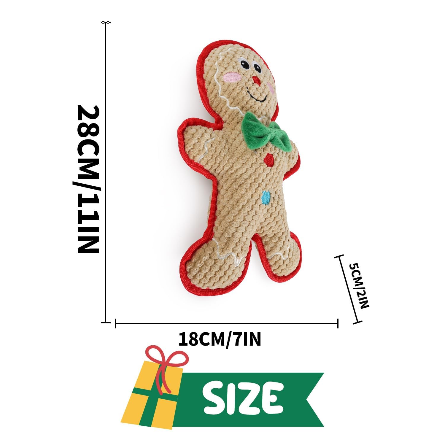 ALL FOR PAWS AFP gingerbread-man toy with tough liner for durable chewing
