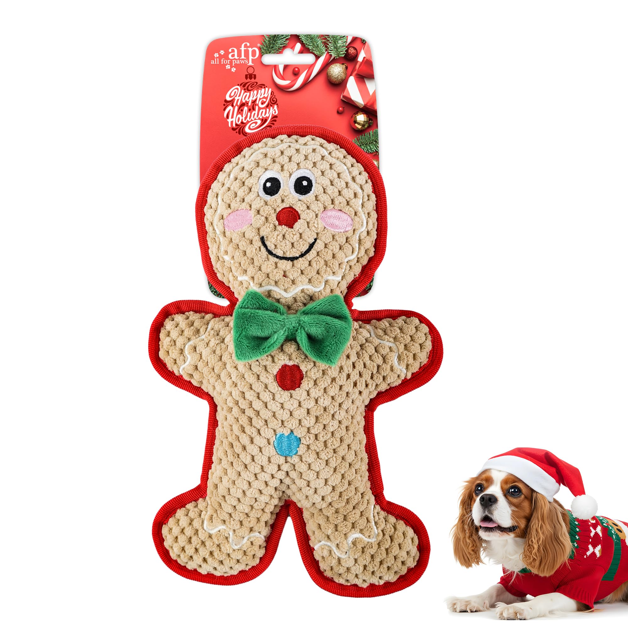 ALL FOR PAWS AFP gingerbread-man plush toy for cozy fetch