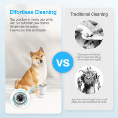 ALL FOR PAWS Automatic Paw Cleaner demonstration with paw insertion for fast cleaning.