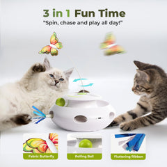 All For Paws cat toy ribbon-pop showcases randomized prey popping for engaging chase sessions