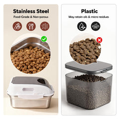 ALL FOR PAWS scoop-included design helps portion dry food easily.