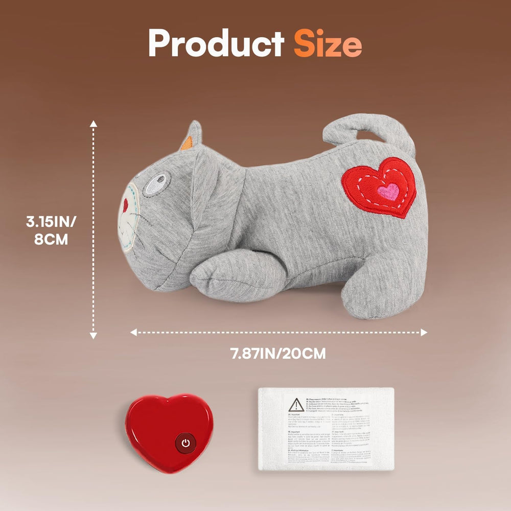 ALL FOR PAWS Heartbeat Cat Plush Toy battery-operated design enables easy activation