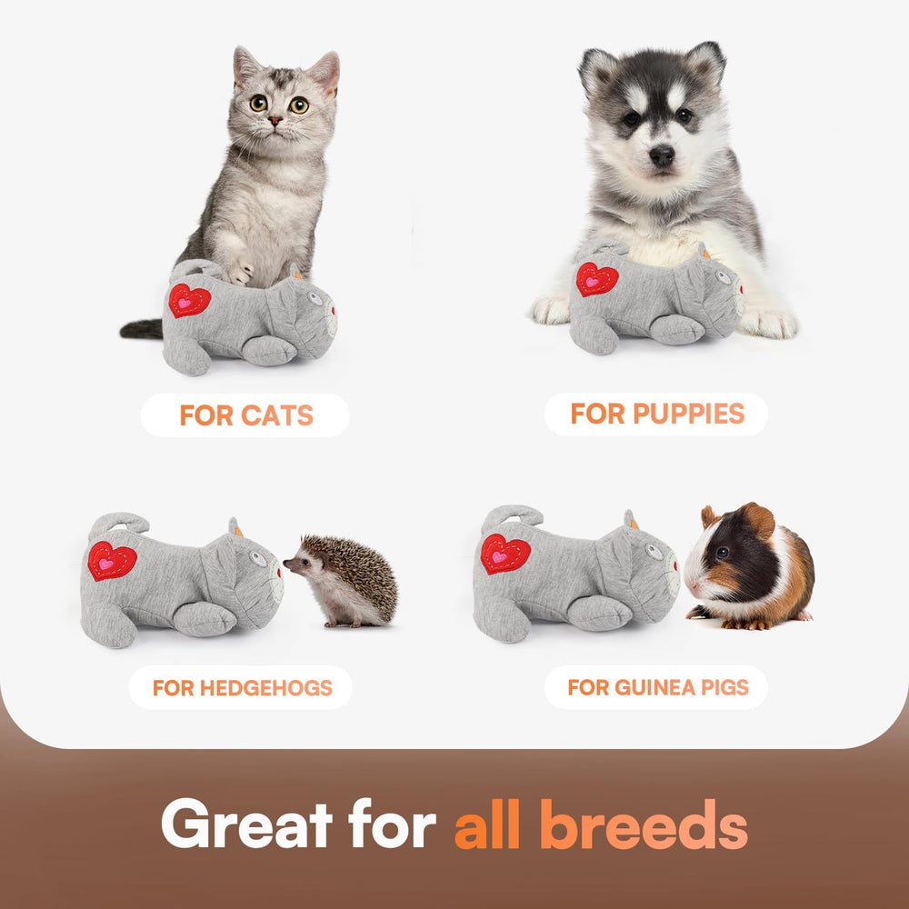 ALL FOR PAWS Heartbeat Cat Plush Toy bed-time companion image conveys warm nighttime security