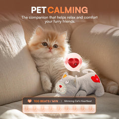 ALL FOR PAWS Heartbeat Cat Plush Toy heartbeat detail highlights calming rhythm for anxious moments