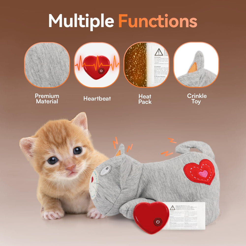 ALL FOR PAWS Heartbeat Cat Plush Toy snuggle session emphasizes bedtime comfort