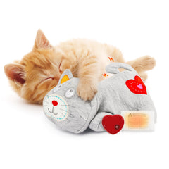 ALL FOR PAWS Heartbeat Cat Plush Toy soft plush close-up for cozy indoor cuddles