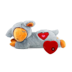 ALL FOR PAWS Heart Beat Toy plush cover offers cozy snuggles for calming sleepy puppies.