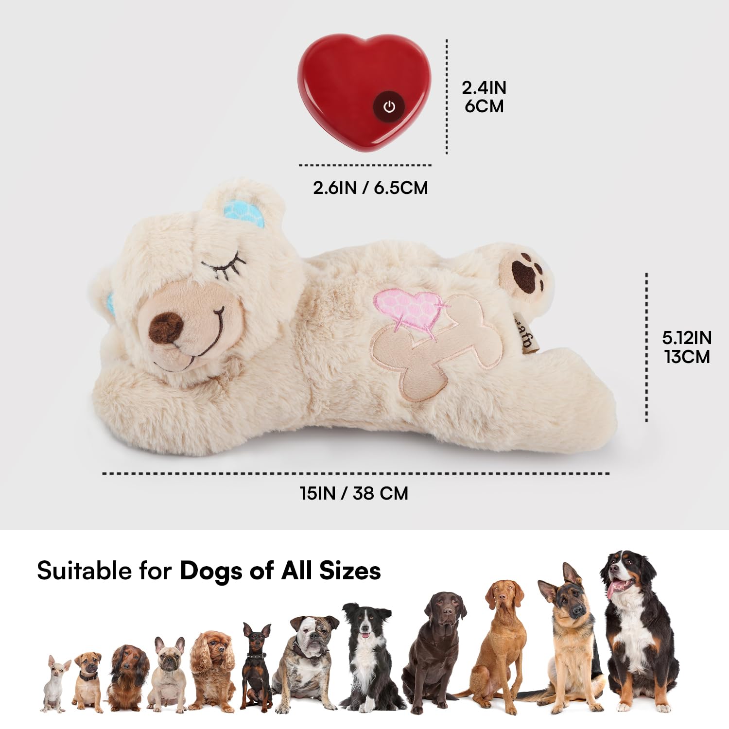 ALL FOR PAWS Heartbeat Puppy toy soft materials for safe cuddling