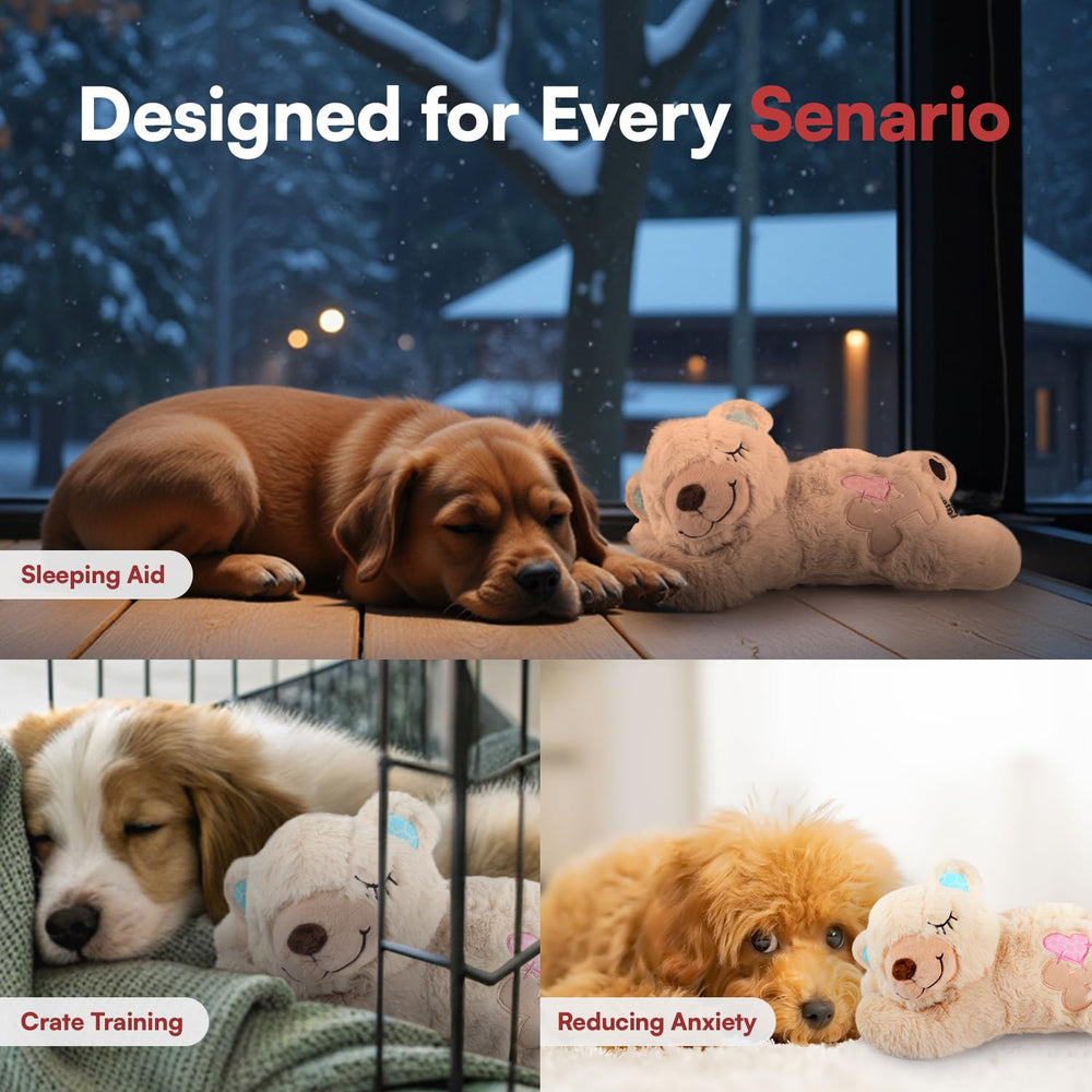 ALL FOR PAWS Heartbeat Puppy toy in travel scenario for anxiety relief