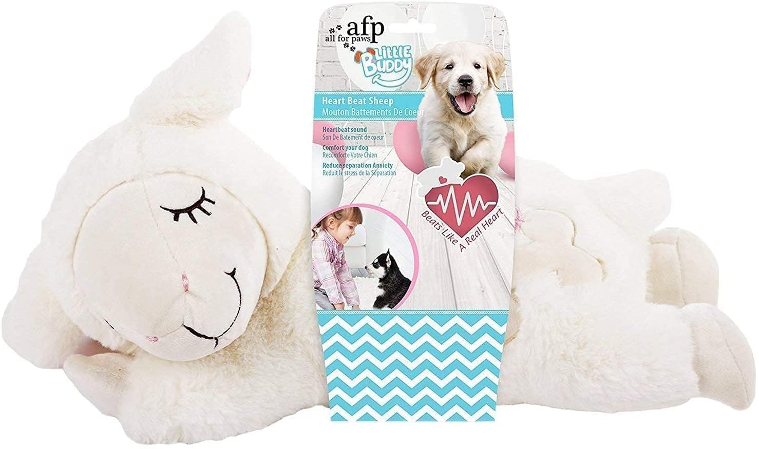 ALL FOR PAWS heartbeat toy for puppies with cozy snuggle buddy and soothing heartbeat