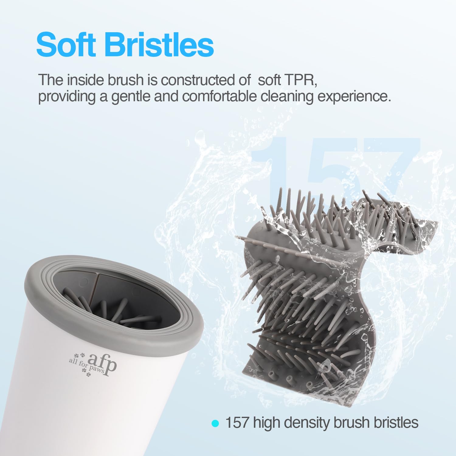 ALL FOR PAWS Suction cup bottom keeps cleaner steady during use.