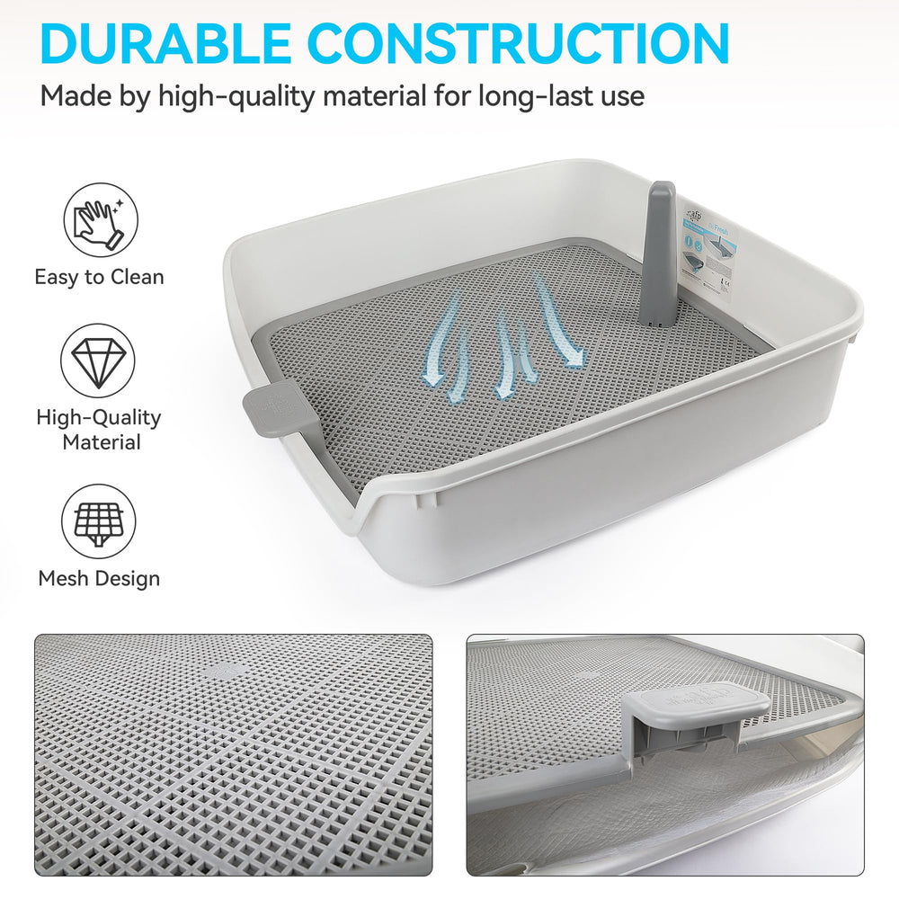ALL FOR PAWS perforated-grate directs urine to pads, keeping floors cleaner.
