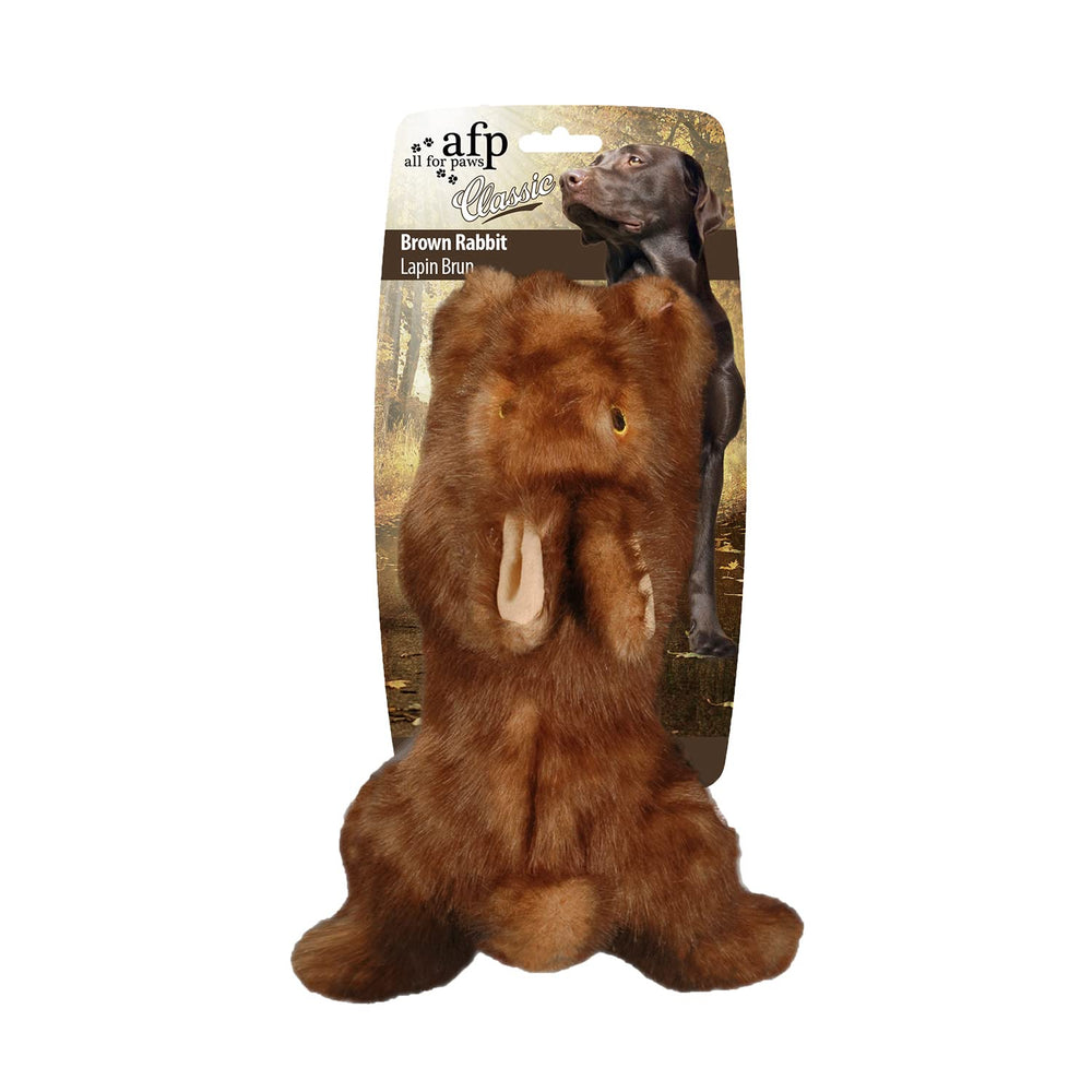 ALL FOR PAWS squeaky dog toy brown rabbit with squeaker for endless entertainment.