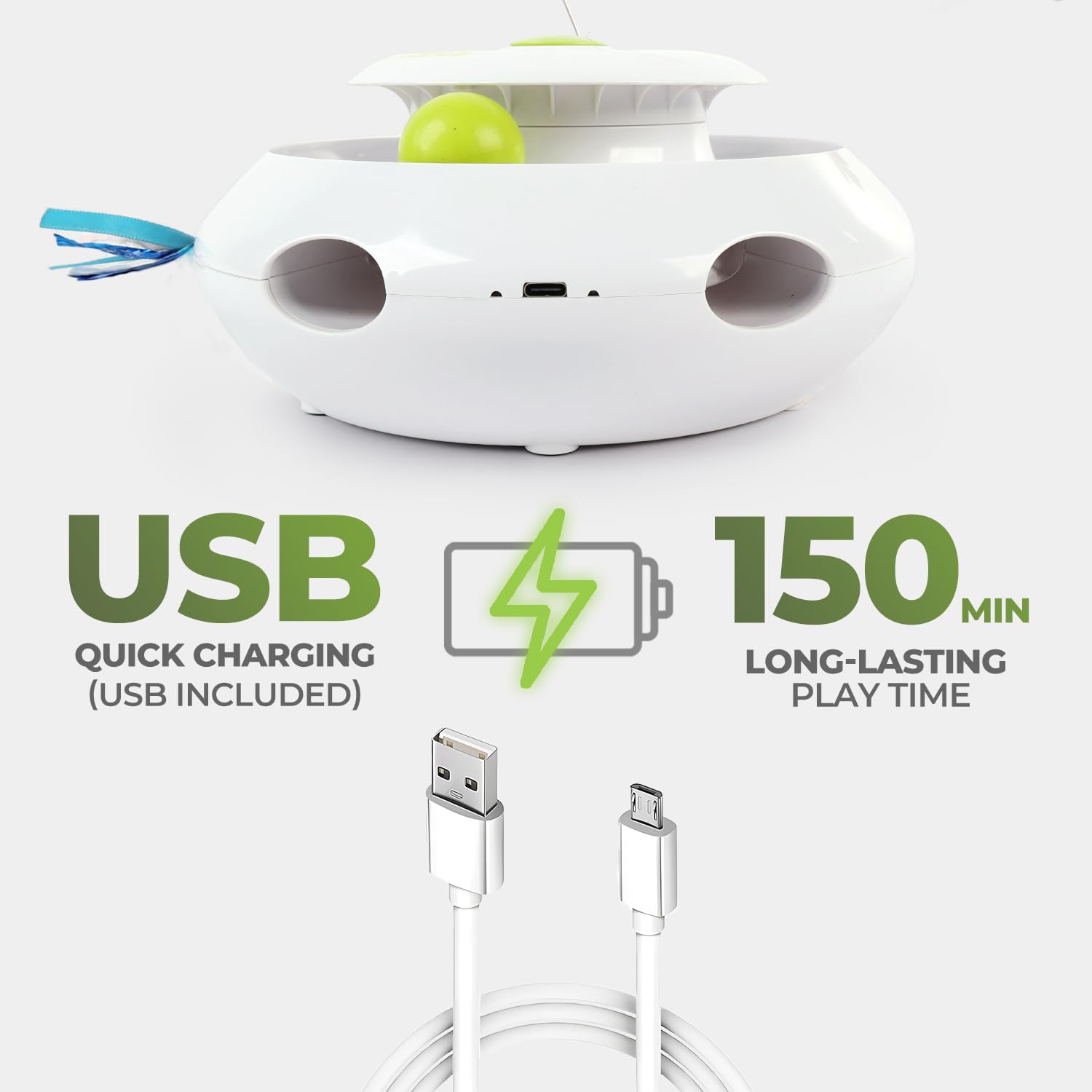 All For Paws USB-rechargeable cat-toy eliminates frequent battery changes
