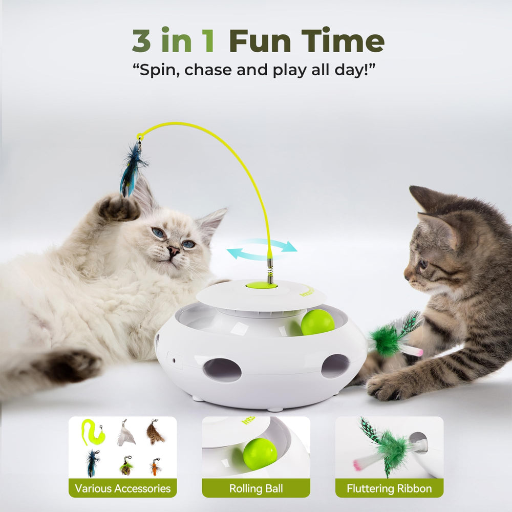 ALL FOR PAWS Whack-a-Mole feather teaser popping play engaging cats