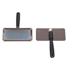 All Systems Slicker Brush Large front view — detangles dense coats safely and with ease.
