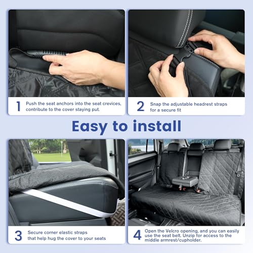 ALLANSING back seat cover vehicle compatibility image implies broad fit across cars, SUVs, and trucks.