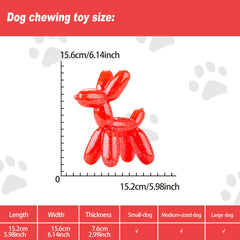 Allcoke Balloon Dog Toy side view red highlighting safe interactive play for medium to large dogs.