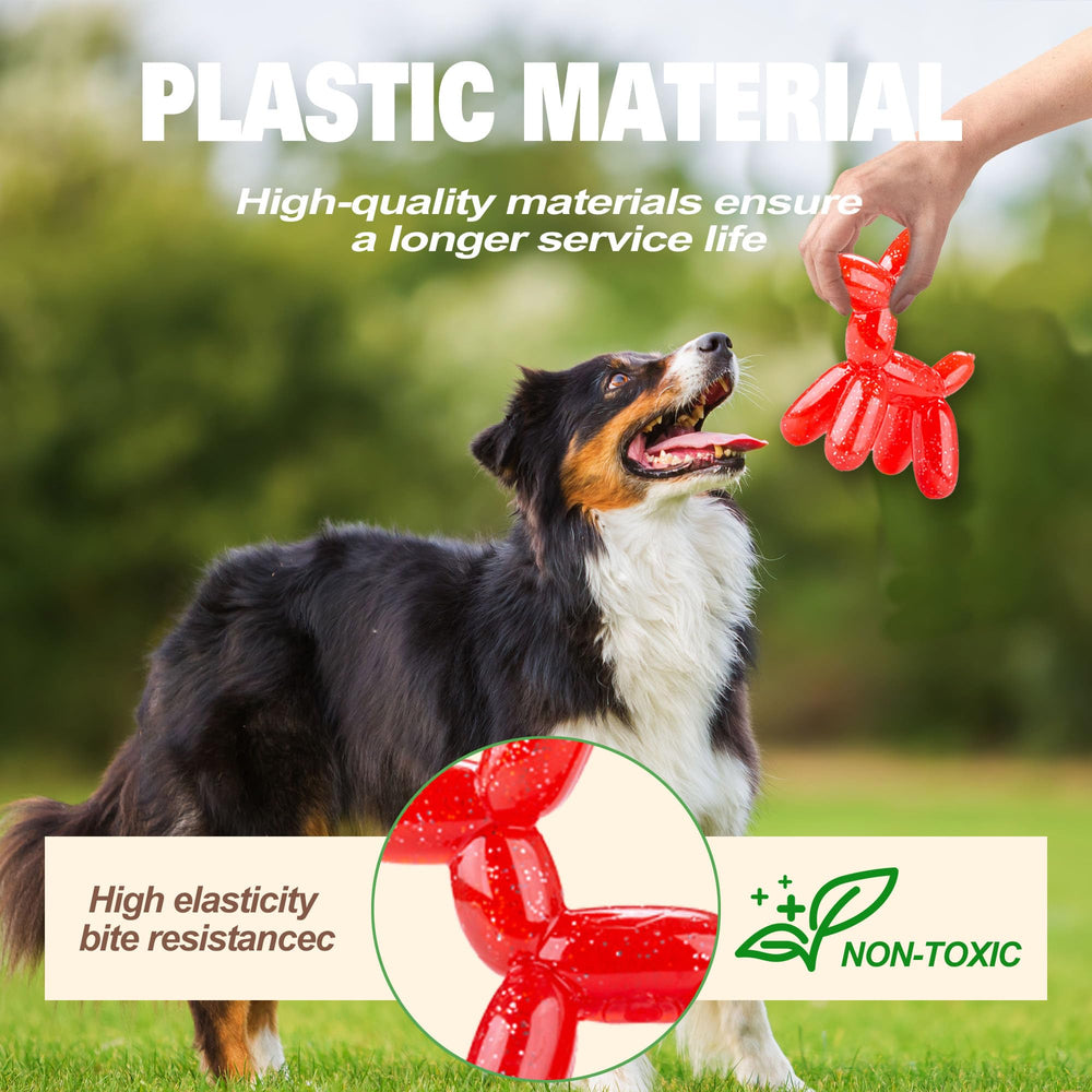 Allcoke Balloon Dog Toy size-6-14-red fits in a dog's mouth for comfortable chewing.