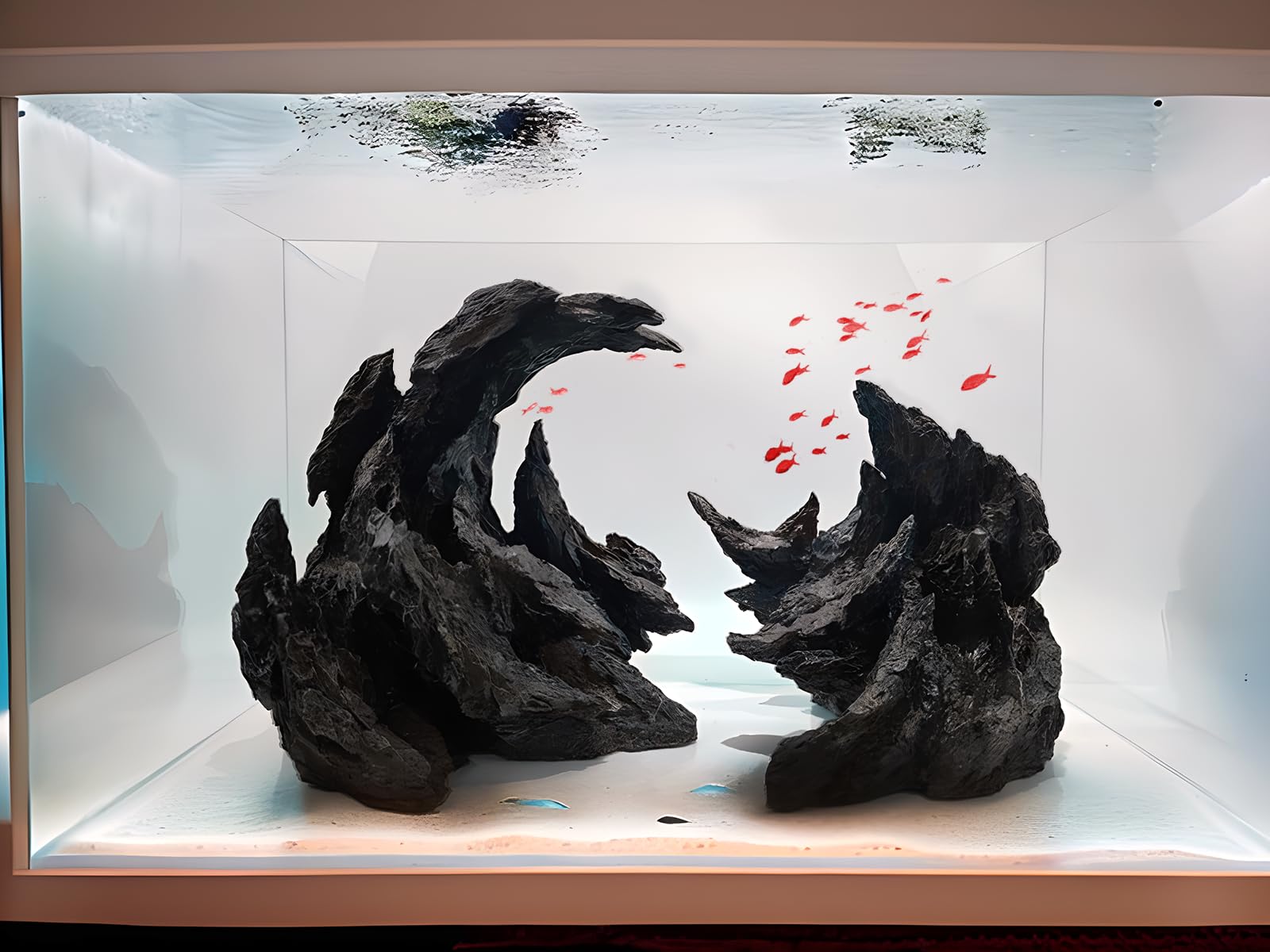 Allcolor 24inch rock decor complements freshwater and saltwater tanks beautifully